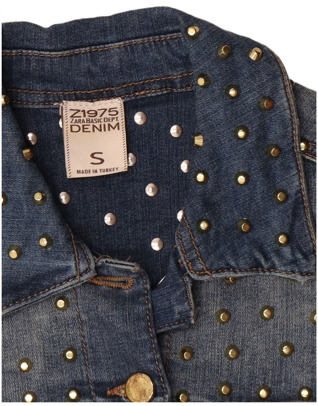 Zara Damen Crop Denim Jacke UK 10 Small Blaue Baumwolle
