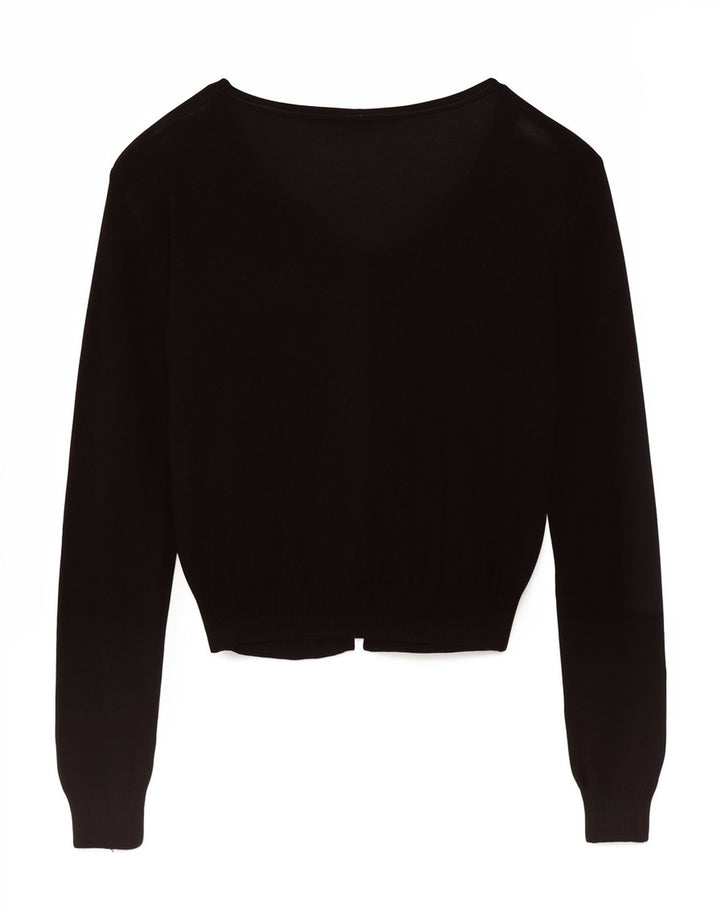 Max & Co. Damen Crop Cardigan Top UK 12 Medium Schwarz