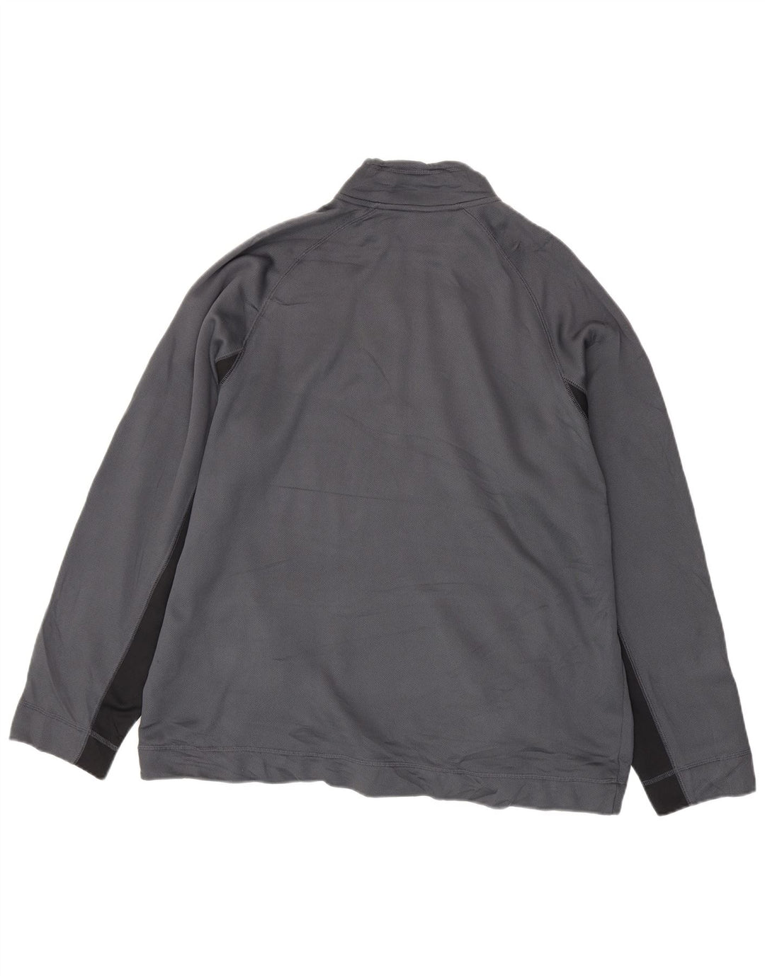 Reebok Herren-Sweatshirt mit Reißverschluss am Hals, 2XL, graues Colourblock-Polyester