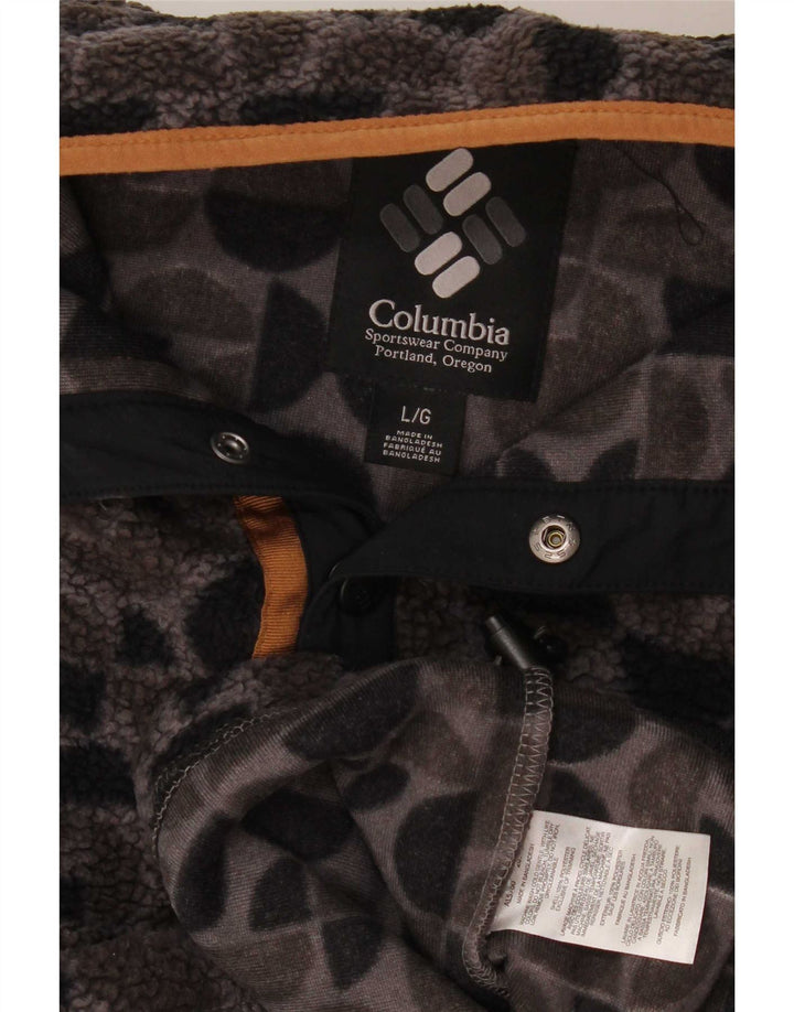 Columbia Damen-Oversize-Fleecepullover, Größe 40, groß, grau, geometrisch