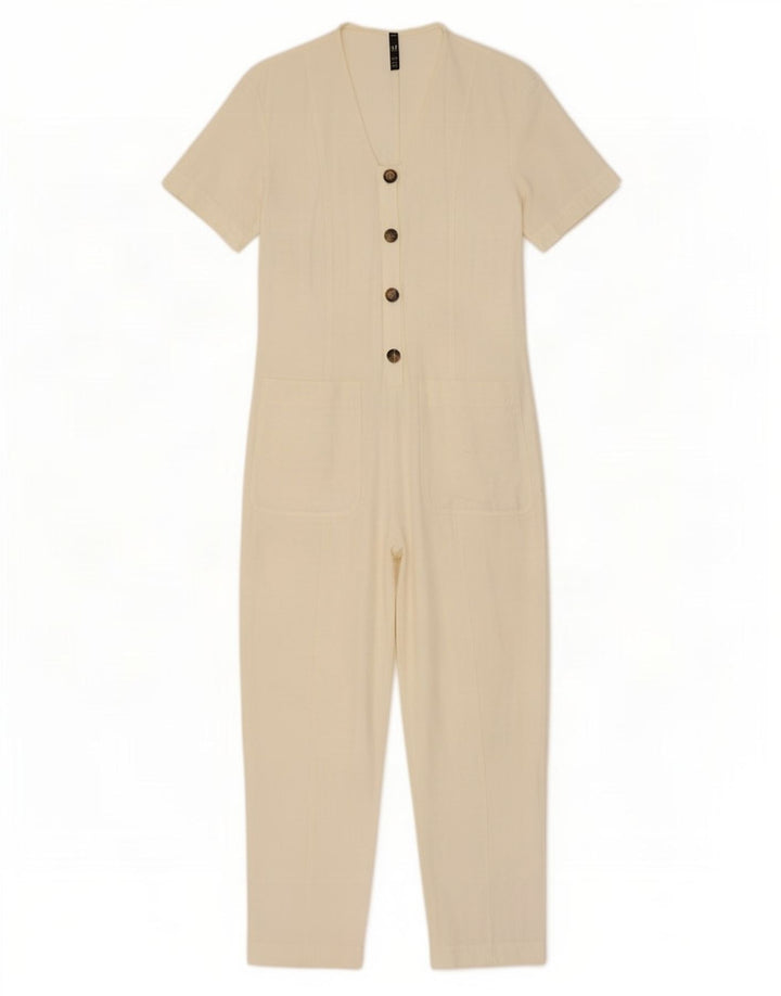 Zara Damen Trafaluc Jumpsuit UK 10 Small Off White
