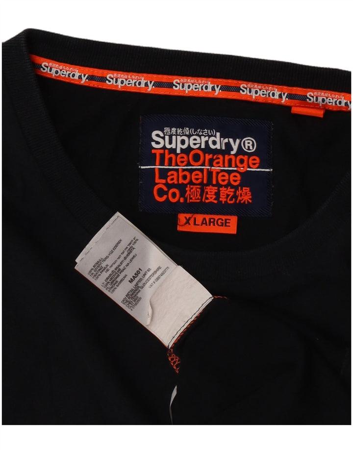 Superdry Herren T-Shirt Top XL Schwarz Baumwolle