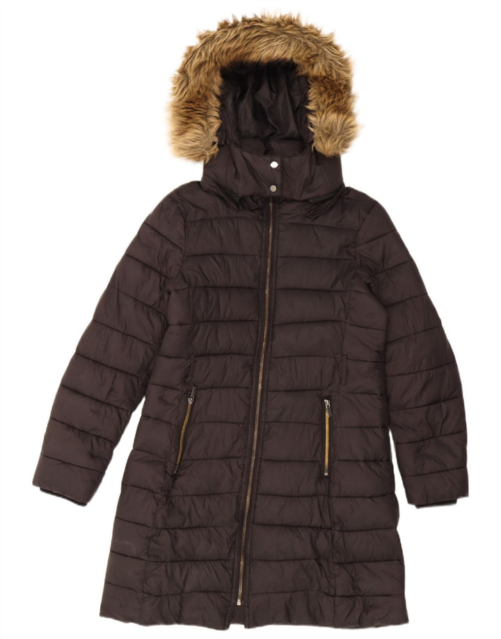 Hobbs Damen-Übergröße, gepolsterter Mantel mit Kapuze, Größe S, Schwarz, Nylon