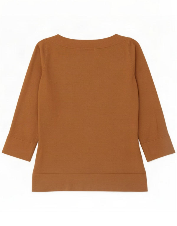 Marks & Spencer Damen Top 3/4 Ärmel UK 10 Small Brown Viscose