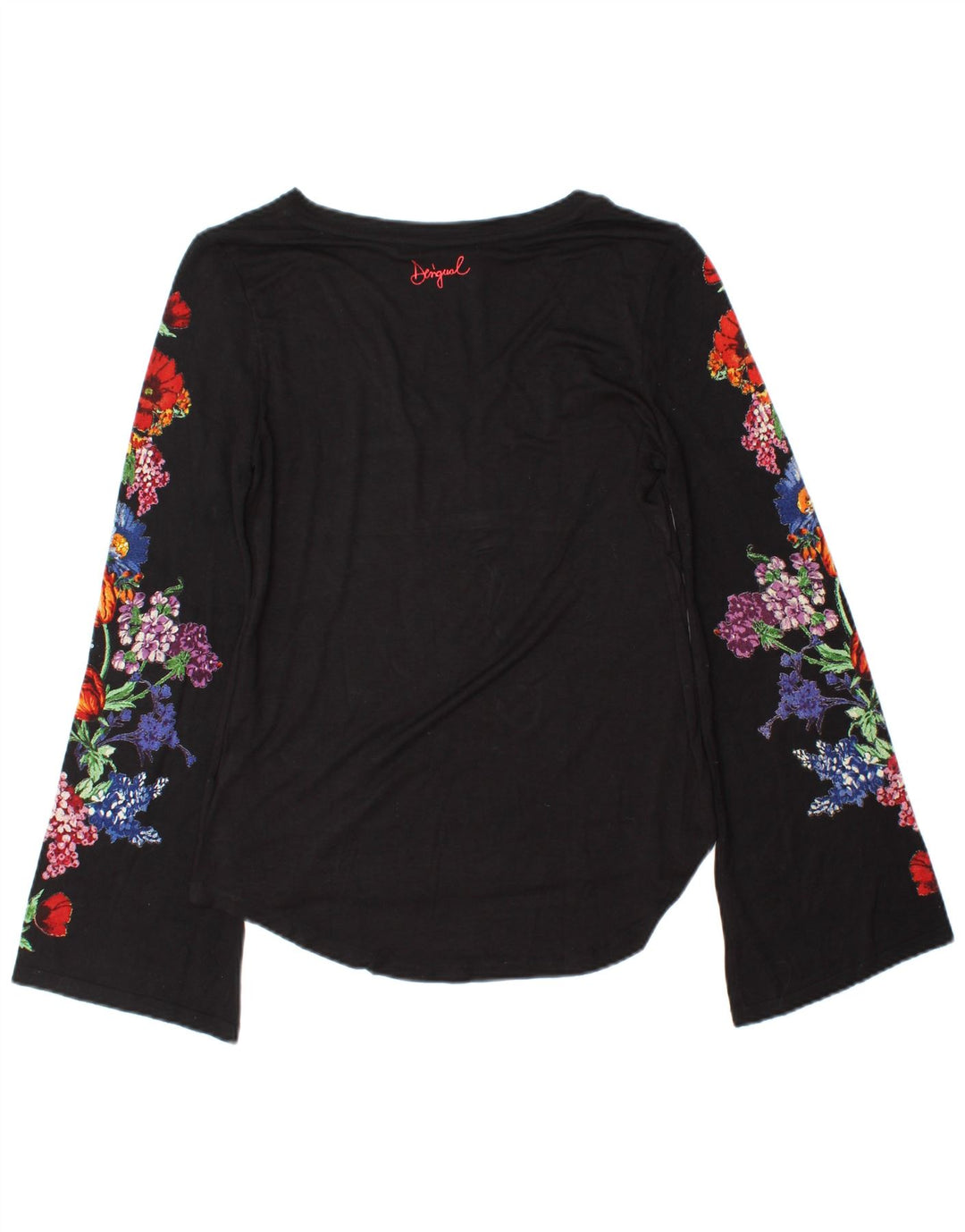 Desigual Damen Top Langarm UK 10 Small Black Floral