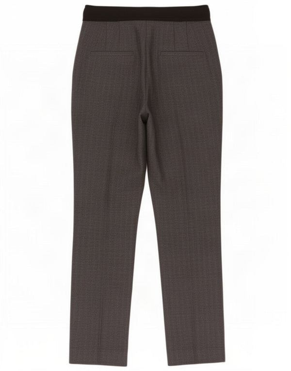 Zara Slim Chino-Hose für Damen, mittelgroß, W28, L26, graues Fischgrätenmuster aus Polyester