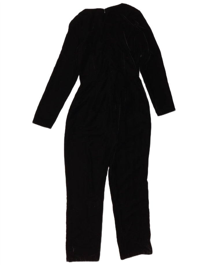 Le Piacentini Damen-Jumpsuit aus Samt mit langen Ärmeln, EU 38, Mittelschwarz