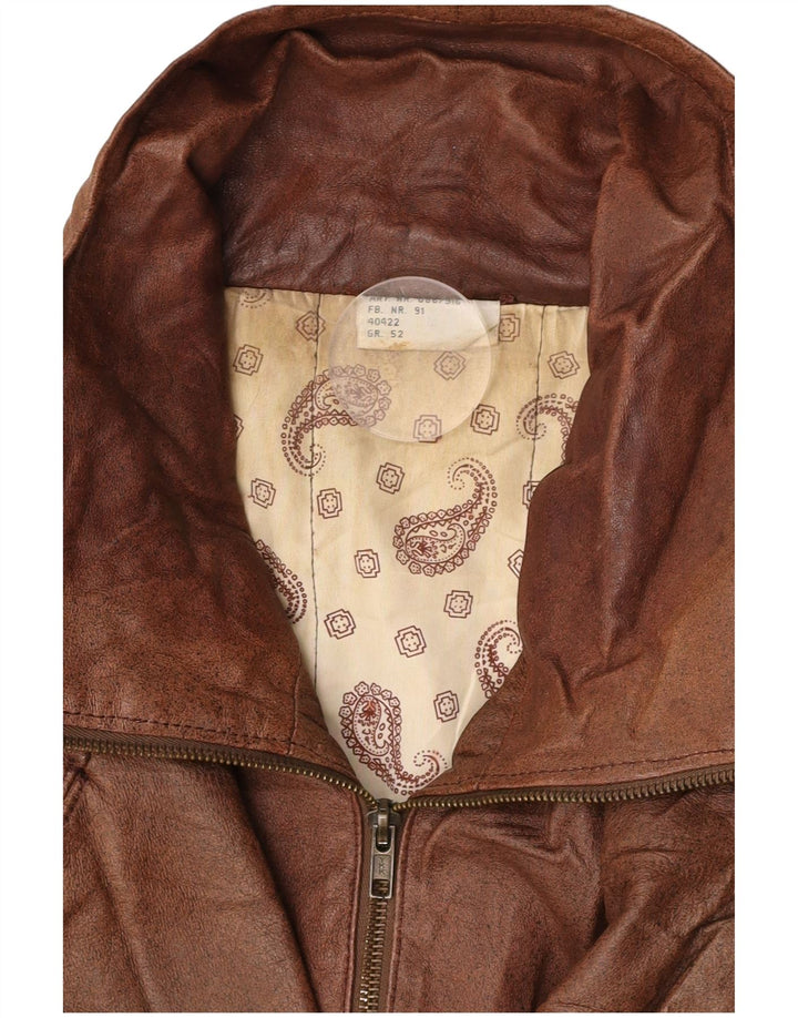 VINTAGE Herren Lederjacke IT 52 XL Braun