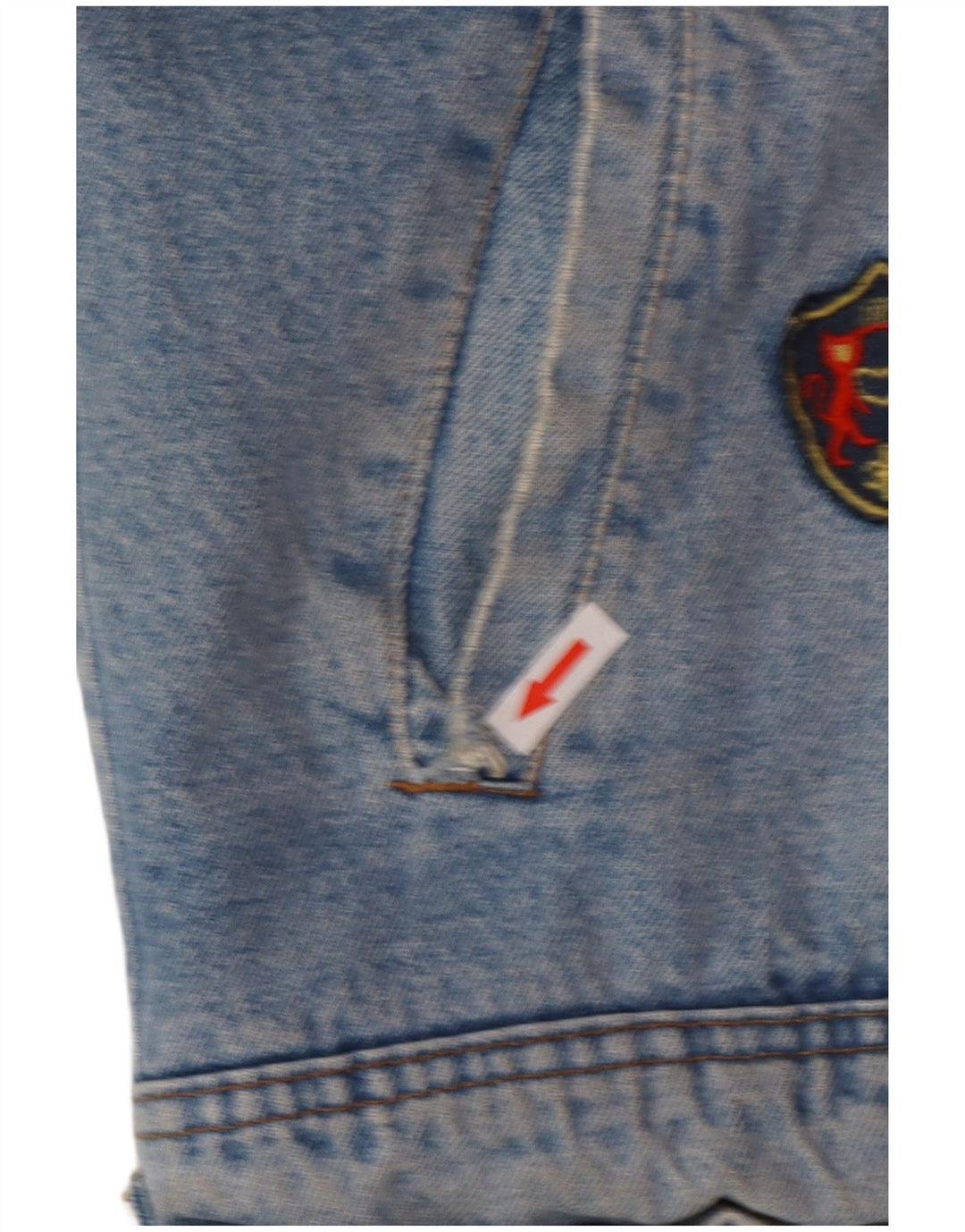 POP 84 Herren Denim Sherpa Jacke UK 38 Mittelblau