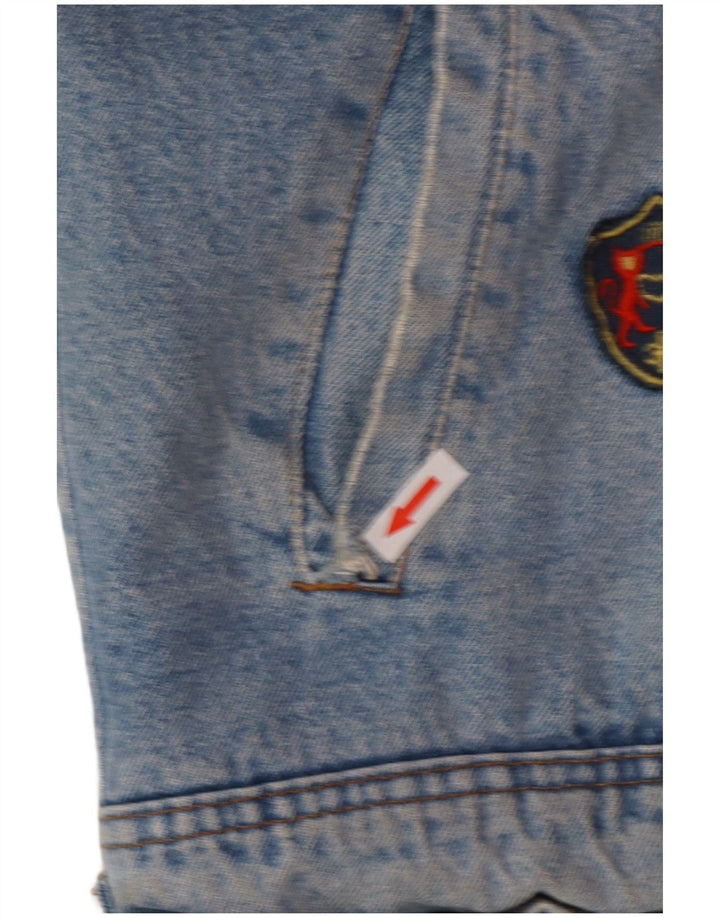 POP 84 Herren Denim Sherpa Jacke UK 38 Mittelblau