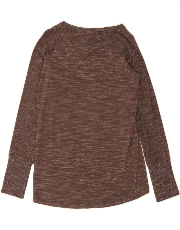 CHAMPION Womens Top Long Sleeve UK 10 Small Brown Flecked Viscose Vintage Champion and Second-Hand Champion from Messina Hembry 