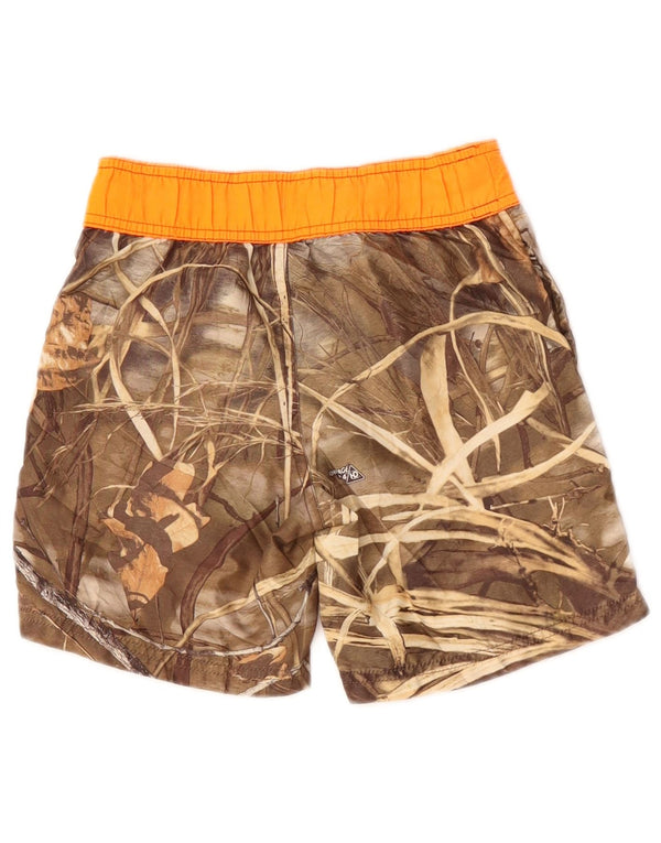 VINTAGE Badeshorts für Jungen, 4–5 Jahre, braunes Camouflage-Polyester