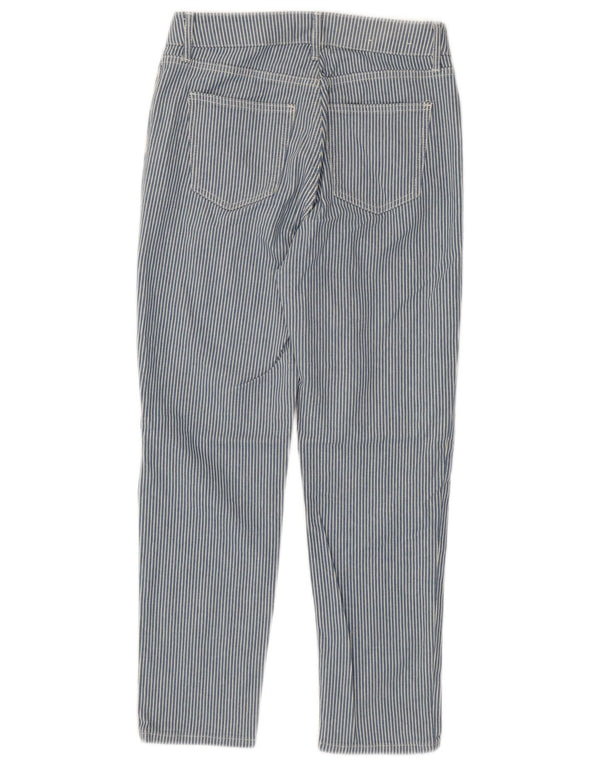 Boden Damen Slim Straight Jeans UK 10 Small W28 L26 Blaue Nadelstreifen-Baumwolle