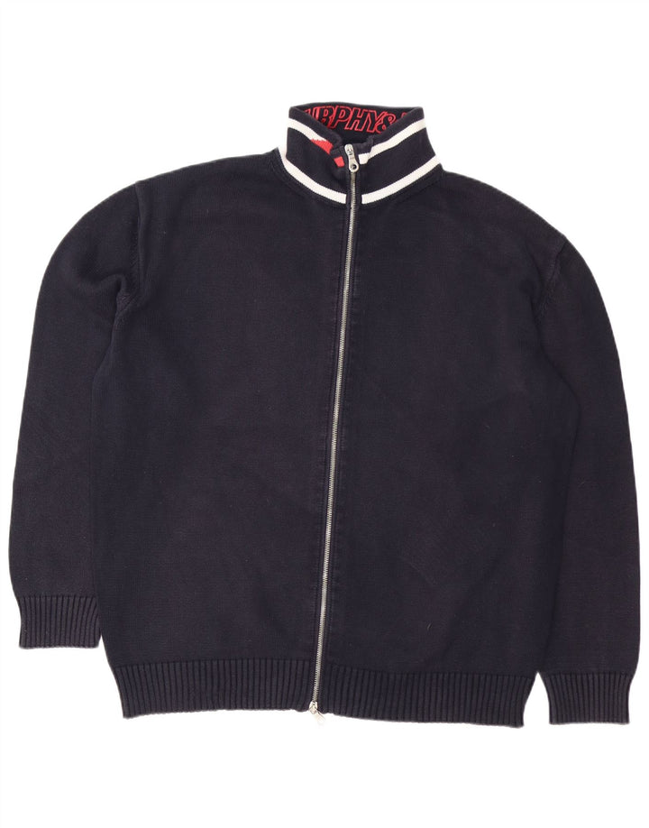 Murphy & Nye Herren-Cardigan mit Grafik, 2XL, Marineblau, Baumwolle