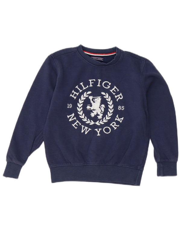 Tommy Hilfiger Grafik-Sweatshirt für Jungen, 5–6 Jahre, marineblaue Baumwolle