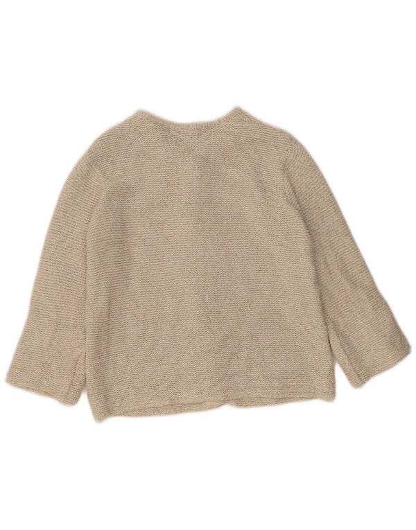 Orvis Damen-Strickjacke mit 3/4-Ärmeln, Gr. 10, Größe S, Beige, Baumwolle