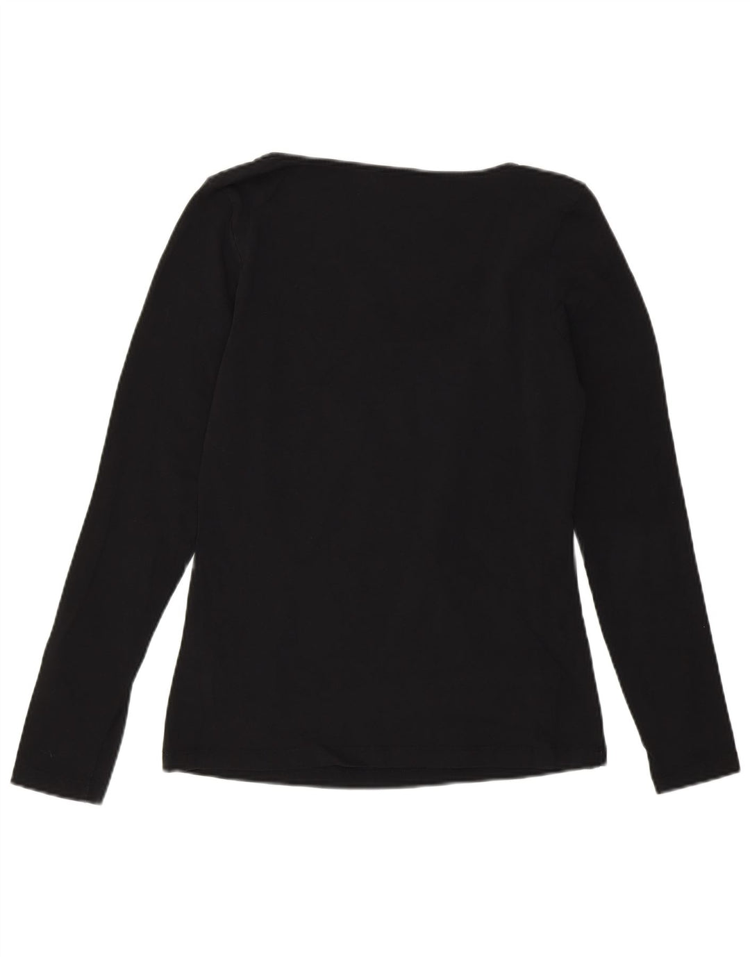 Calvin Klein Damen Graphic Top Langarm UK 14 Mittelschwarze Baumwolle