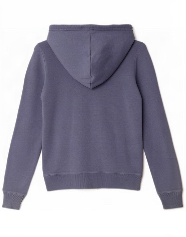 Hollister Womens Graphic Zip Hoodie Sweater UK 10 Small Blau Baumwolle