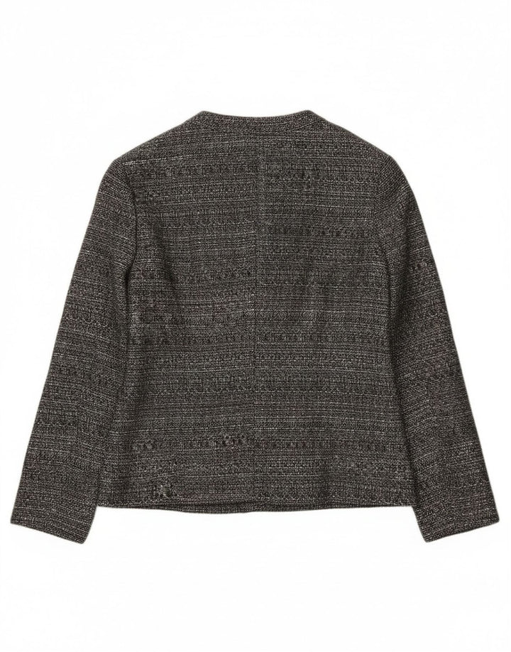 Eastex Damen-Blazerjacke mit 1 Knopf, UK 12, Mittelgrau geflecktes Polyester