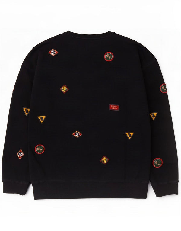 Zara Mens Sweatshirt Jumper Medium Black Geometric Cotton