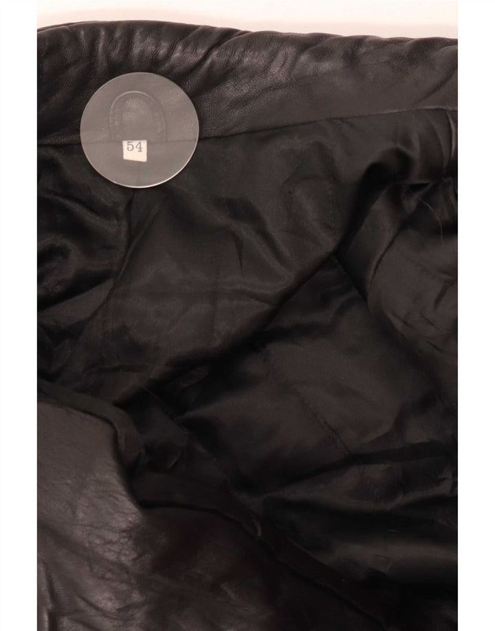 Vintage Herren Lederjacke IT 54 2XL Schwarz