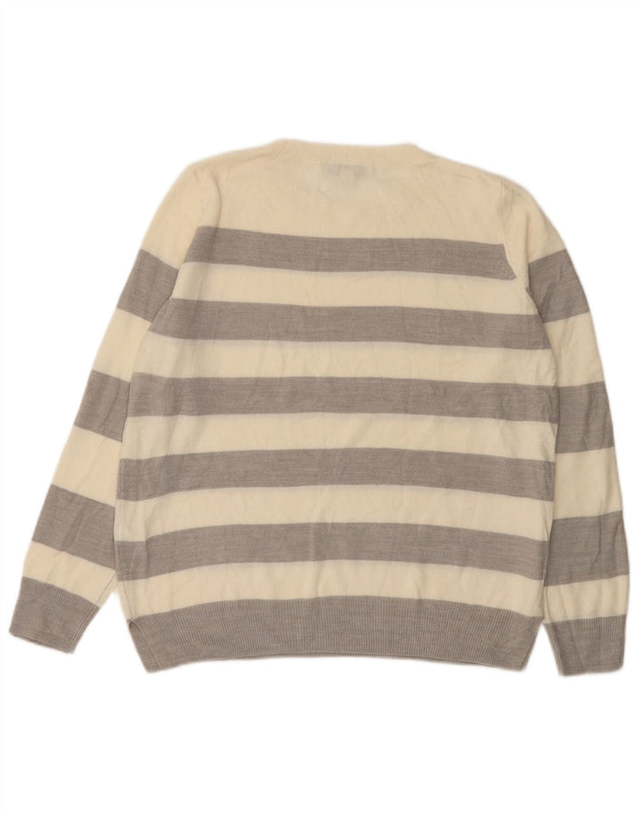 Marks & Spencer Damen-Pullover mit Rundhalsausschnitt, Gr. 12, mittelgrau gestreift