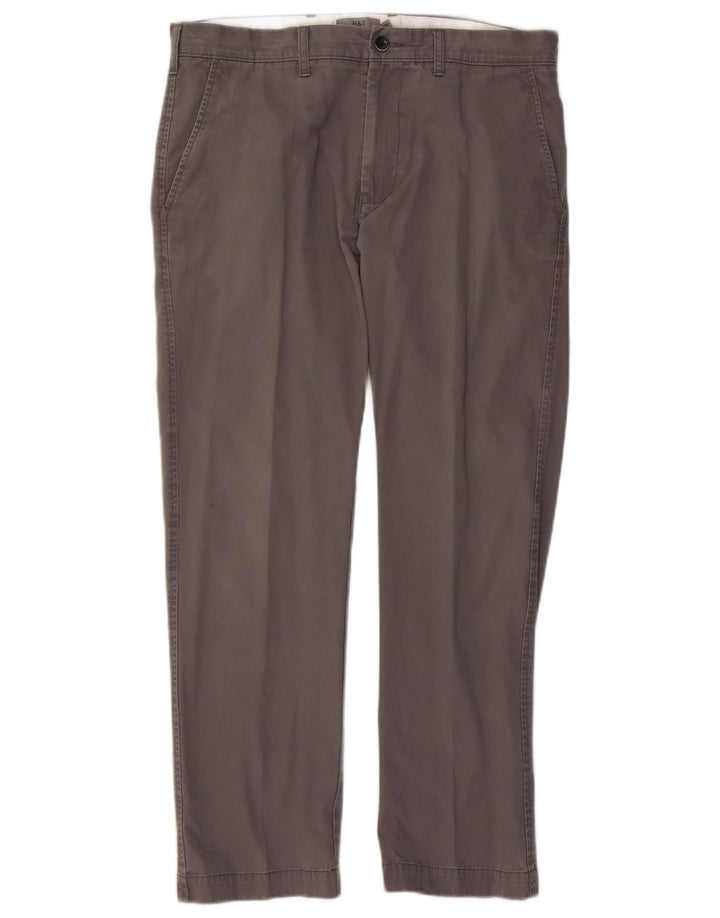 Gerade Herren-Chinohose von Marks & Spencer, Breite 34, Länge 29, Grau, Baumwolle