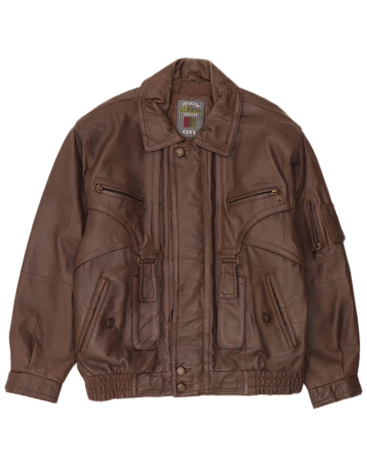 Vintage Herren Lederjacke IT 48 Mittelbraun