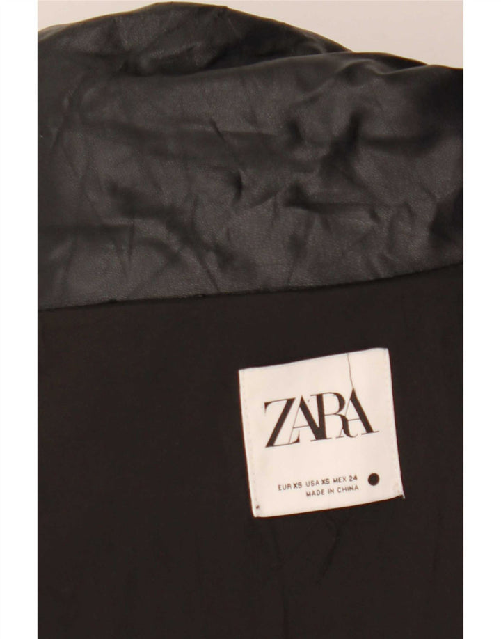 Zara Damen Übergroße wattierte Jacke UK 6 XS Schwarz