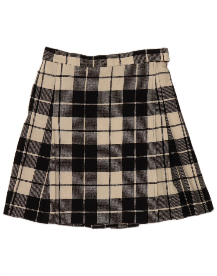 Silvy Damen Wickelrock IT 44 Medium W26 Schwarz karierte Wolle