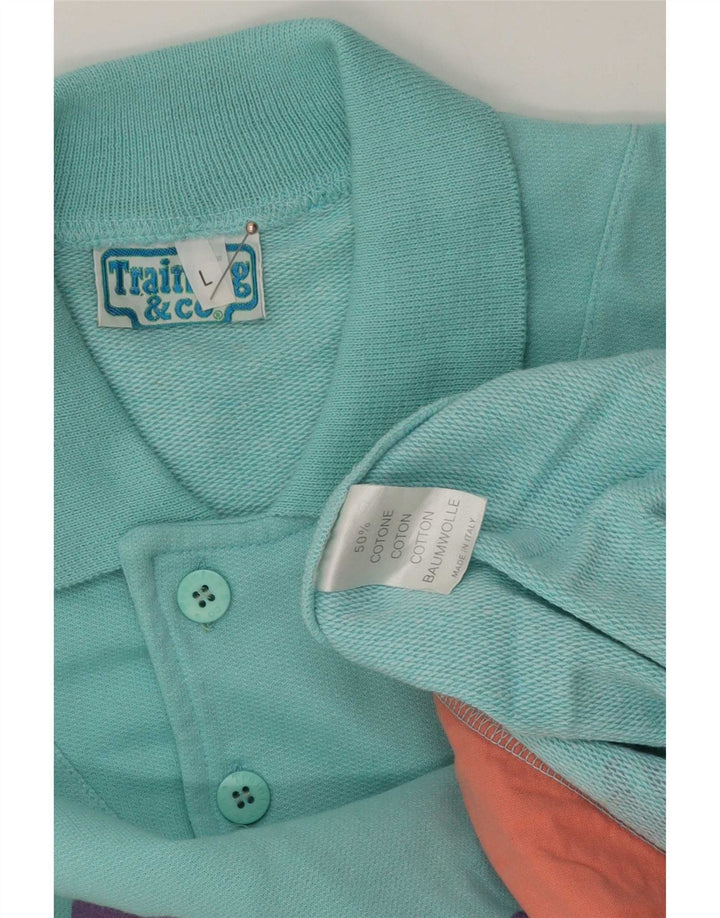 Vintage Herren-Sweatshirt mit Grafik, groß, mehrfarbig, Farbblock