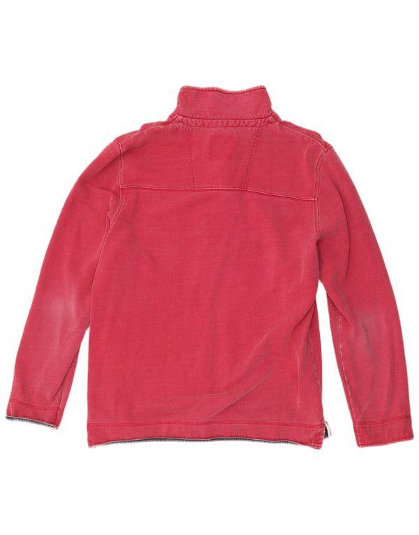 Crew Clothing Herren-Sweatshirt mit Reißverschluss am Hals, groß, rosa, Baumwolle