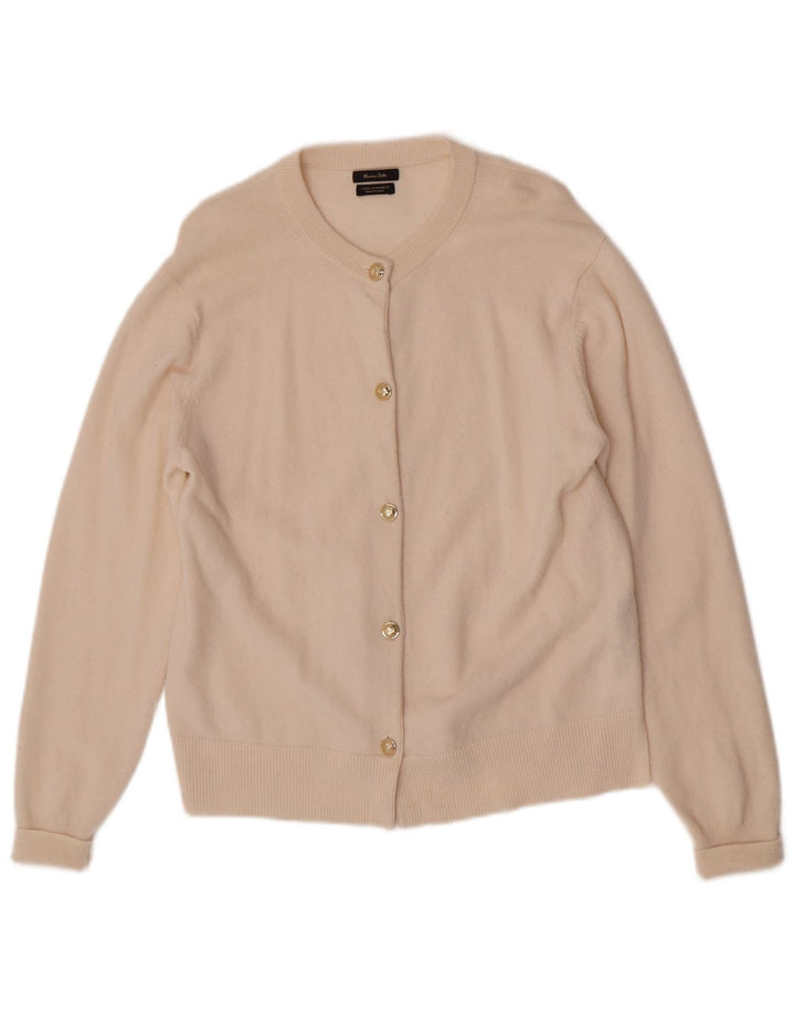 Massimo Dutti Damen Strickjacke UK 14 Mittelbeige Wolle