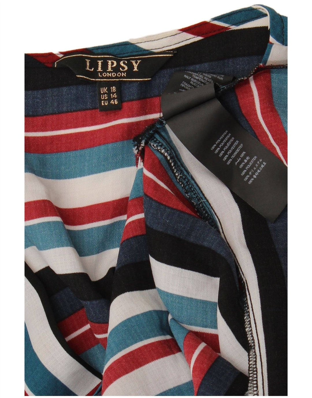 Lipsy Damen-Hemdbluse, UK 18, XL, mehrfarbig, gestreift, Polyester