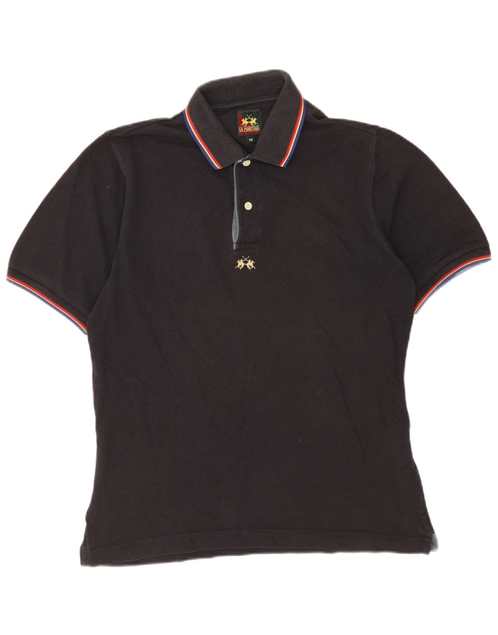 La Martina Herren-Poloshirt aus mittlerer schwarzer Baumwolle