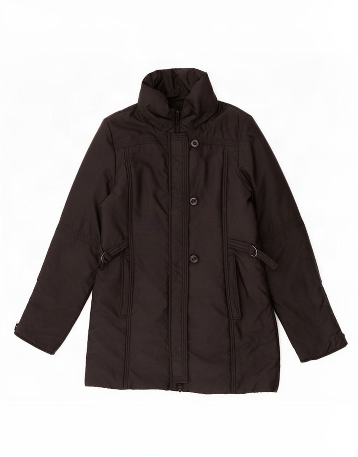 Max & Co. Damen Steppmantel UK 14 Mittelschwarzes Polyester