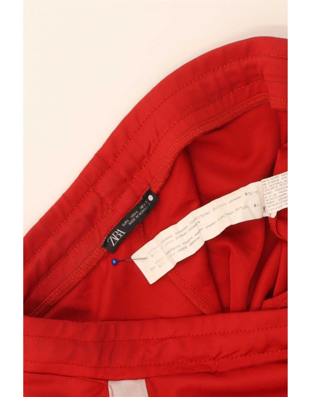 Zara Damen-Trainingshose, EU 30, W30, L29, rotes Colourblock-Polyester