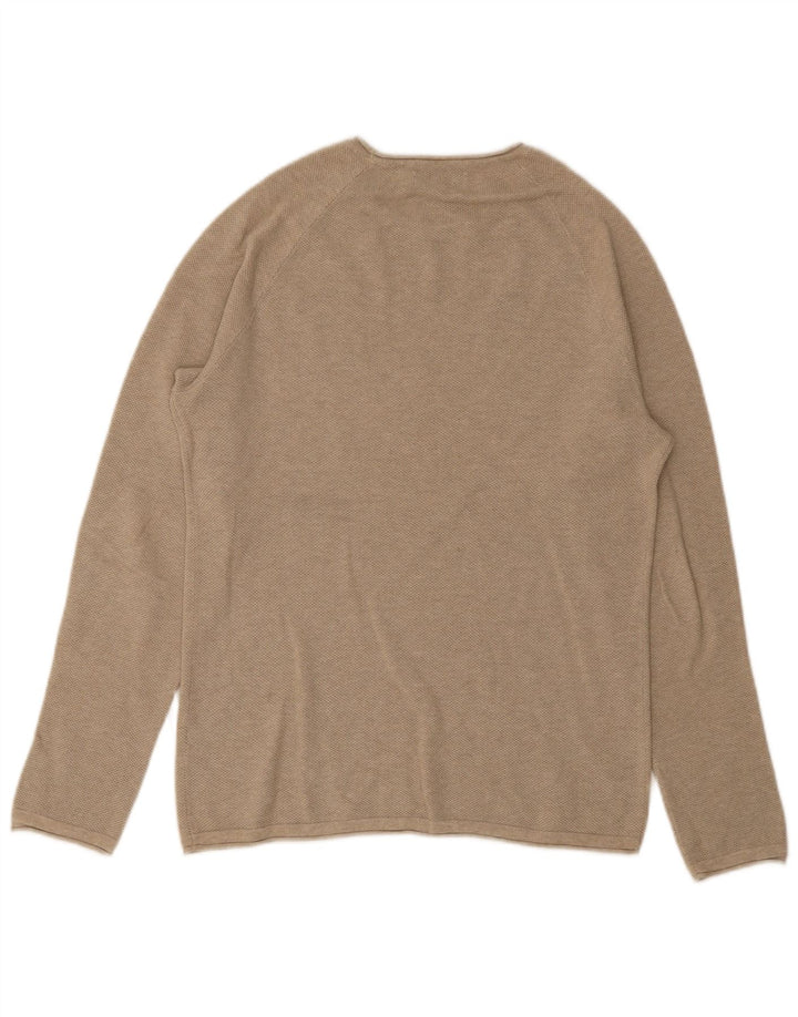 Jack & Jones Herren-Pullover mit U-Boot-Ausschnitt, Größe S, Beige