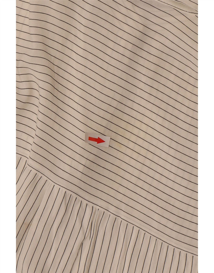 Durchsichtiges Pullover-Shirt für Damen von Zara, Gr. 16, groß, cremefarben gestreift