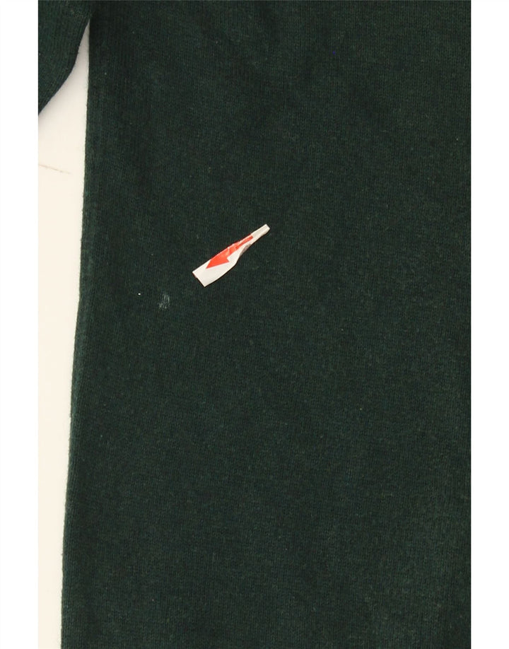 Massimo Dutti Herren-Pullover mit Reißverschluss am Hals, große grüne Baumwolle