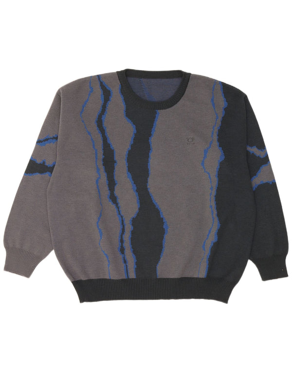 Vintage Herren Loose Fit Rundhalspullover Pullover IT 50 Medium Navy Blue
