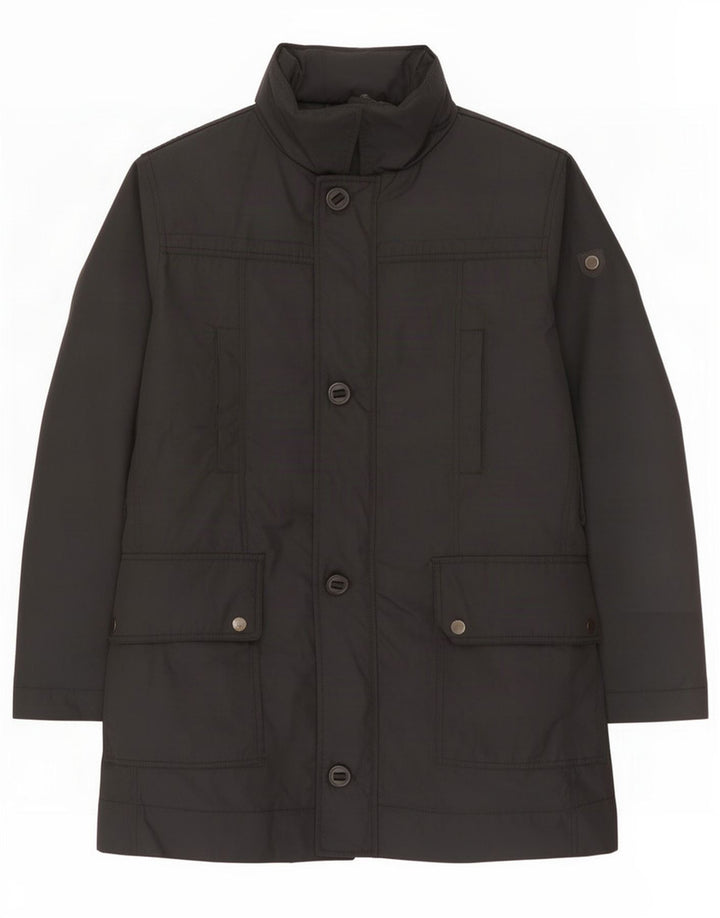 Zara Herren gepolsterter Mantel UK 40 Large Schwarz