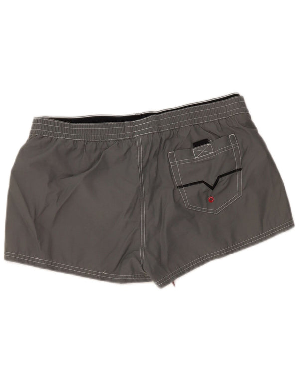 Diesel Womens Graphic Badeshorts UK 16 Large Graue Baumwolle