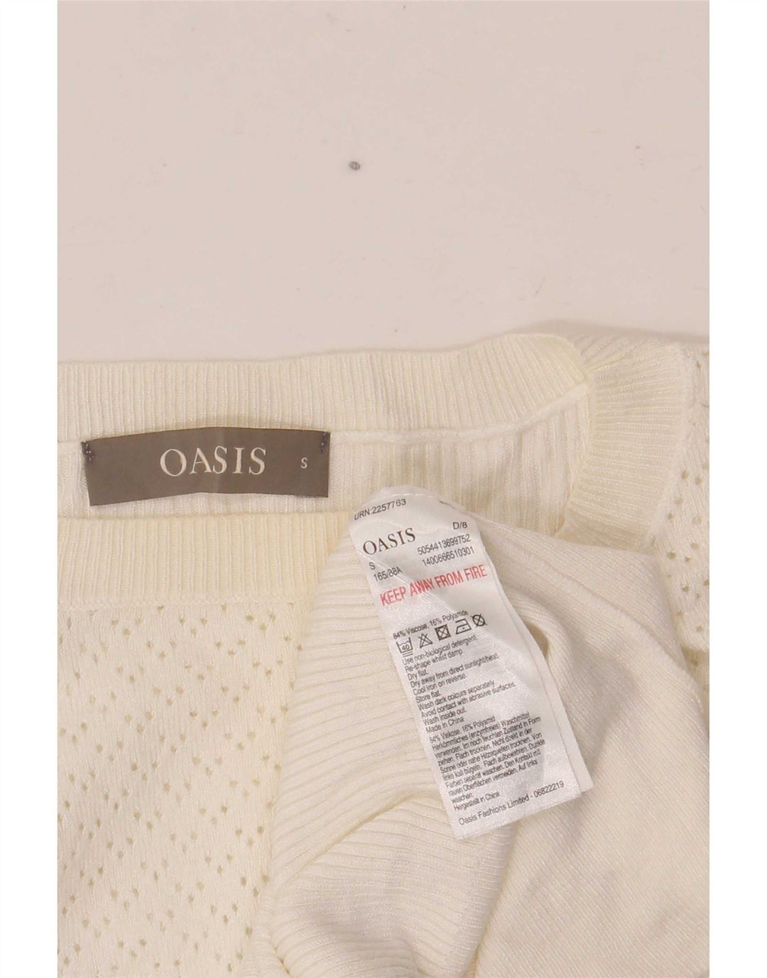 Oasis Damen-Pullover, übergroß, U-Boot-Ausschnitt, Gr. 10, Größe S, weiße Viskose