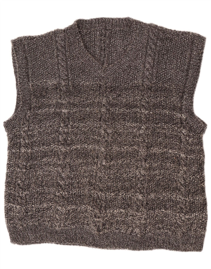 Vintage Herren Weste Tank Top XL Grau gestreift
