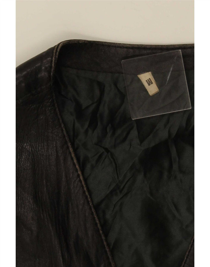 Vintage Herren Lederweste Medium Schwarz