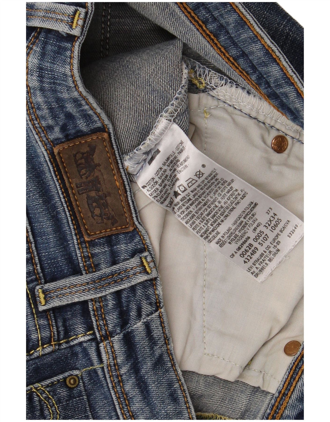 Levi's Damen-Jeansshorts, W32, groß, blaue Baumwolle