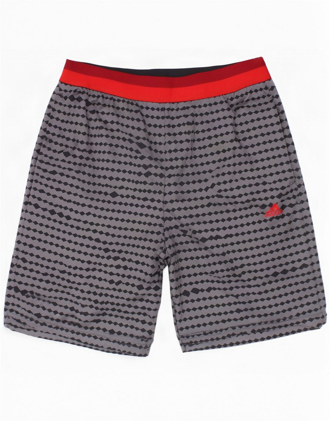 Adidas Sportshorts für Jungen, 13–14 Jahre, graues geometrisches Polyester