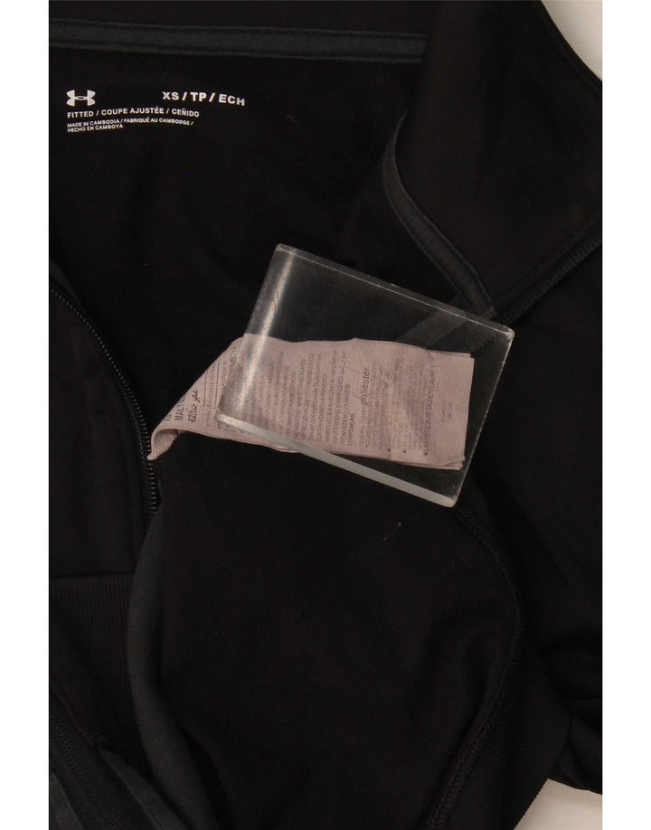 Under Armour Herren-Trainingsanzugoberteil, XS, schwarzes Colourblock-Polyester