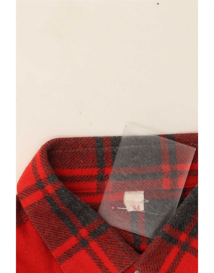 Vintage Herren Flanellhemd Größe 44 XL Rot karierte Wolle